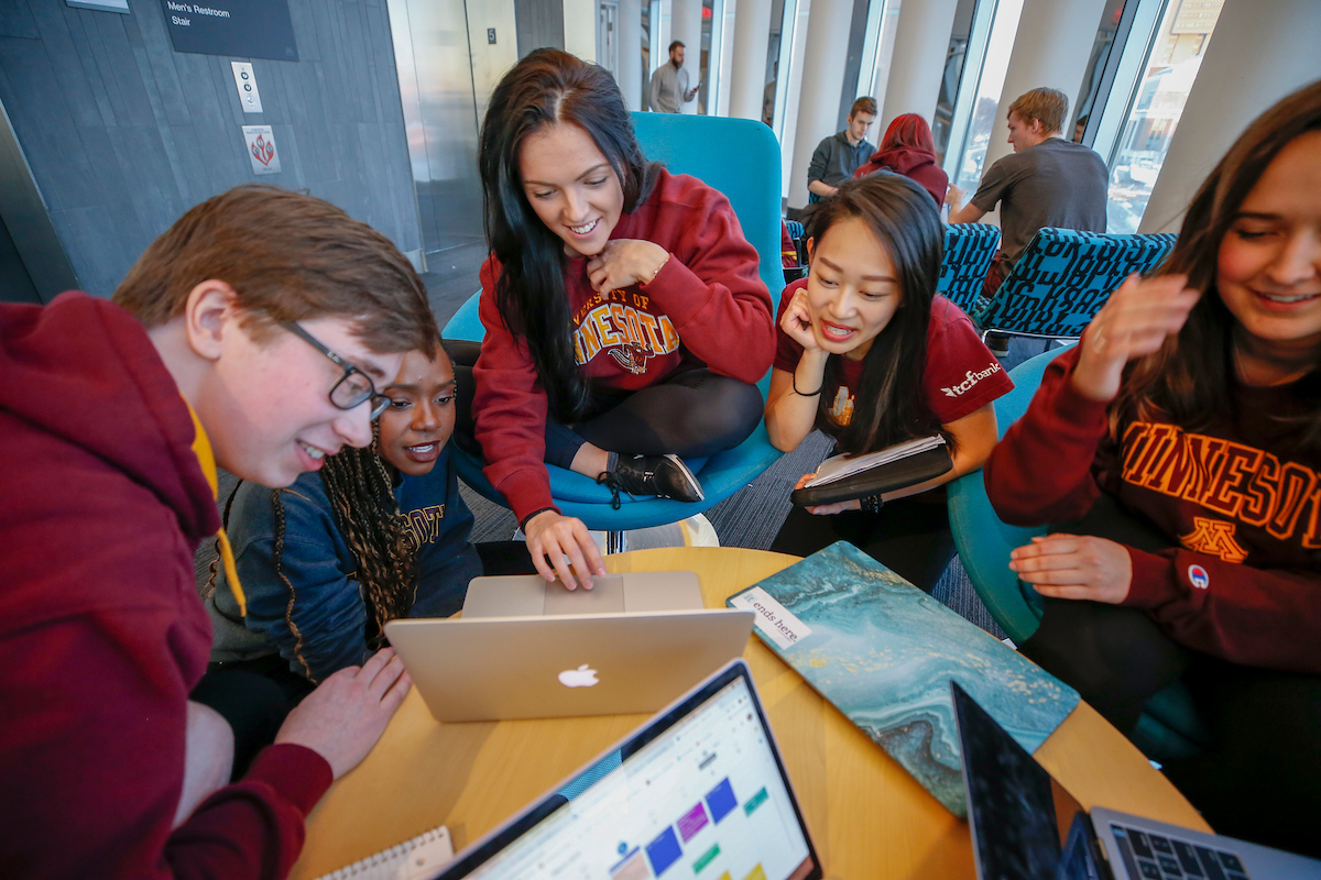 Students studying